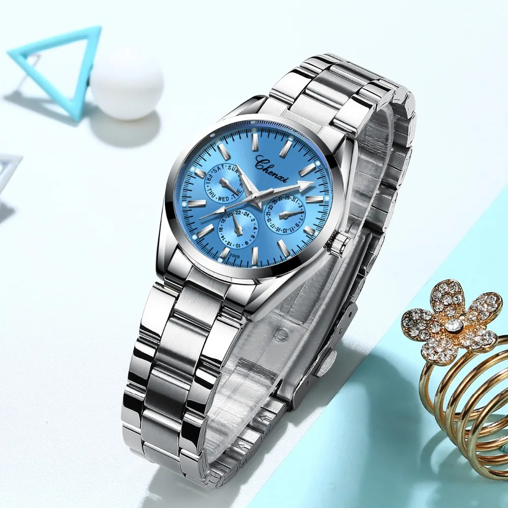 Женские Серебристые часы CHENXI кварцевые наручные женские Relogio Feminino Montre Femme|Женские