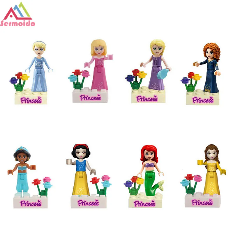 

sermoido Friends Series Building Blocks Princess Figures Compatible with legoings Friends For Girl 8pcs Bricks Toys