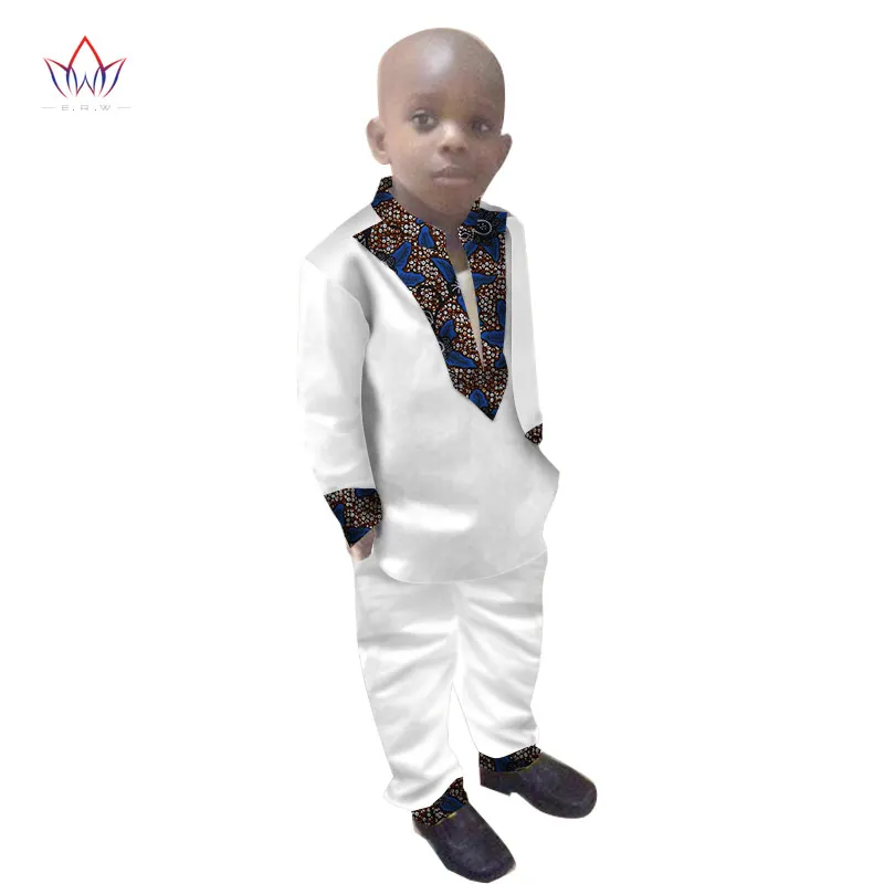 Одежда для мальчиков; одежда для детей в африканском стиле с длинными рукавами; однотонные длинные штаны для детей; WYT108