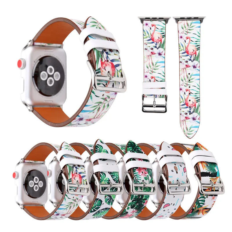 Ремешок для часов Apple Watch 3 Band 38 мм новейший цветочный дизайн Смарт часы сменный