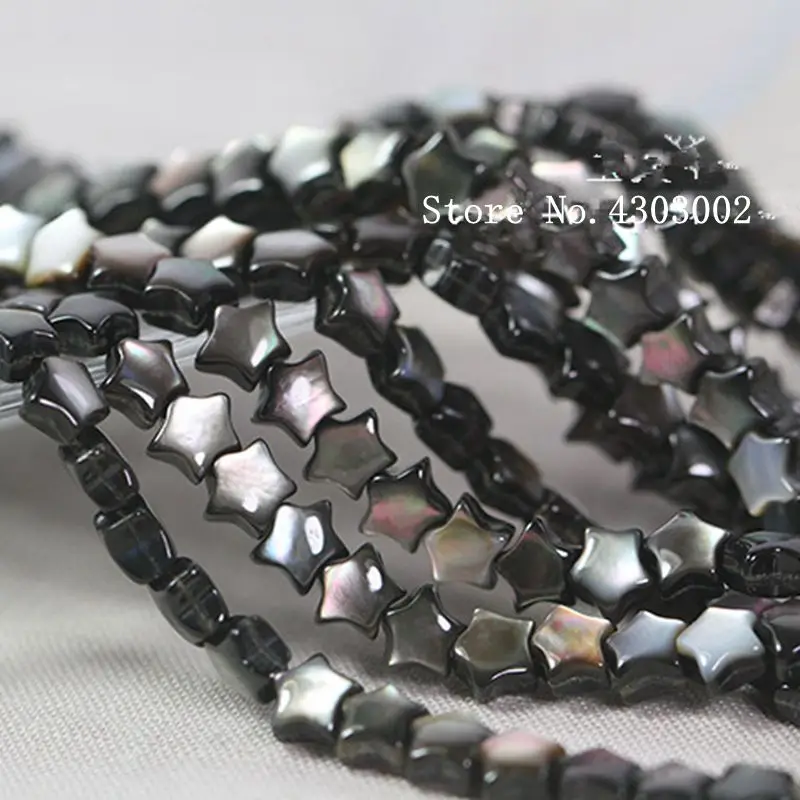 

50pcs/lot 6mm Natural Black star Cabochon Mother of Pearl shell for DIY Jewelry Star MOP Pearl shell