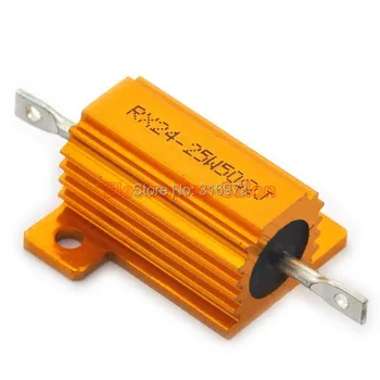 

(2 pcs/lot) 50 OHM 25W Wirewound Aluminum Housed Resistor, 25 Watts.