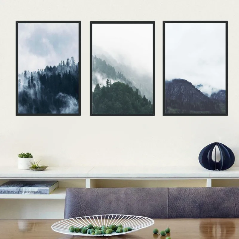 Landscape Fog Mountain Canvas Painting Chinese Style Wall Art Decor Print Picture For Living Room Study Home Poster | Дом и сад