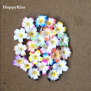 

HappyKiss 12[pcs Hawaiian bridalWholesale flower hair jewelry hair ribbons foam hawaiian plumeria flower elastic Hawaiian