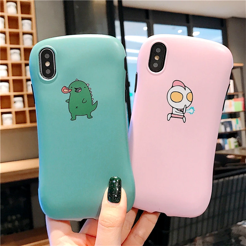 Для Iphone 7 8 S Plus X XR XS XSMAX Lovely Altman динозавр мультфильм изображение умный мягкий чехол
