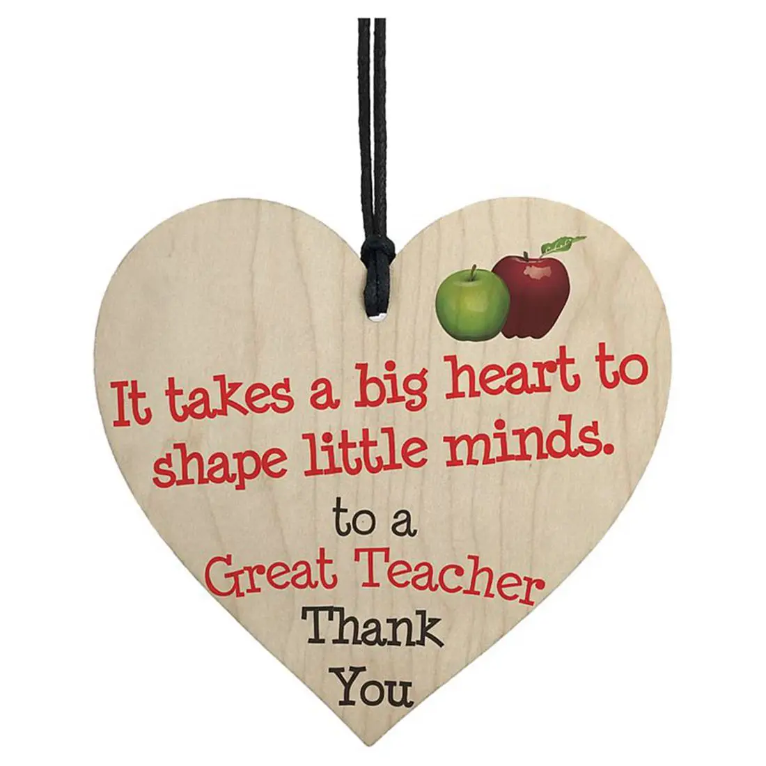 Great Teacher Big Heart Wooden Hanging Heart Thank You Gift Teachers
