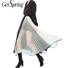 GETSRING Женская юбка Eugen gauze плиссированная юбка асимметричная Высокая талия Стандартная юбка Универсальная Женская юбка Looses