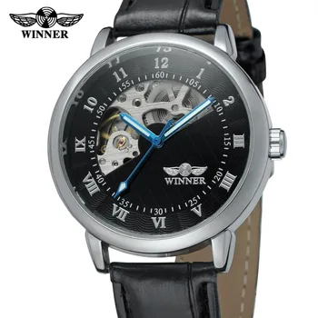 

T-WINNER 2017 Latest Men's Automatic Movement Skeleton Dial Leather Strap Mechanical Classic Original Wrist Watch WRG8059M3