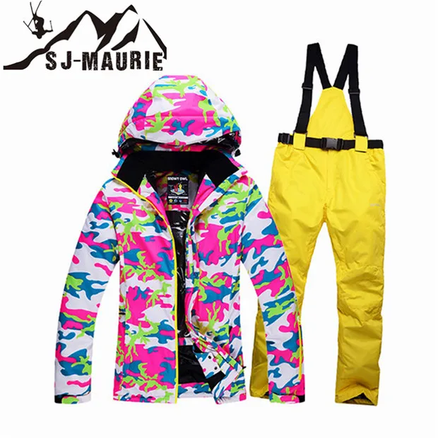 SJ-Maurie Сноуборд Лыжный костюм Лыжная куртка брюки для женщин Зимний ветрозащитный водонепроницаемый сноуборд Снежный костюм наружное пальто для катания на коньках - Цвет: 14