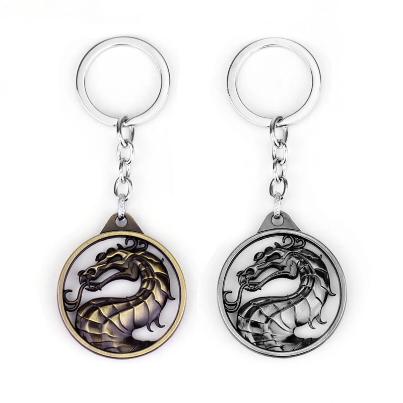 

2 Colors Dragon Keychain Game Mortal Kombat Key Chain Key Ring Metal Key Holder For Gift Chaveiro