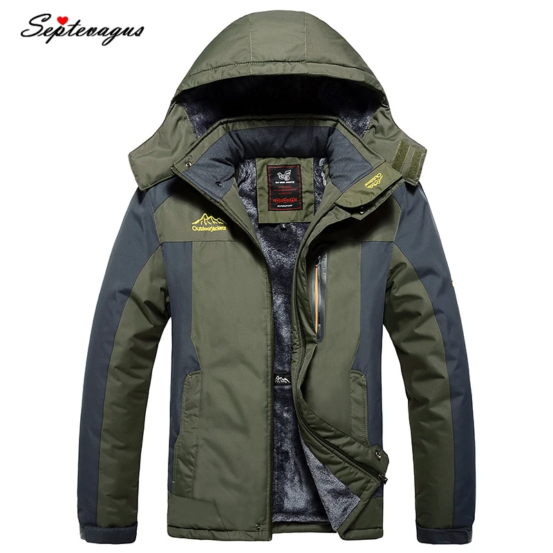 

Jacket Warm for Men's Coat Waterproof Windproof Hooded Plus Thick Jacket Parkas Outwear Big Size 5XL 6XL;chaquetas hombre 2018