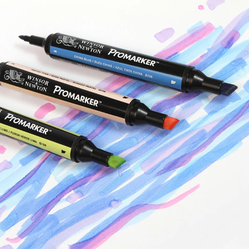 Маркеры Winsor & Newton двусторонние с мягким наконечником на спиртовой основе 6/12