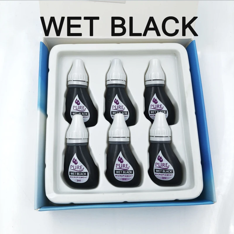 

6PCS Original USA Biotouch Pigment Get Pure Confidence Pure Micropigment Permanent Makeup Tattoo Ink Eyebrow Eyeliner Wet Black