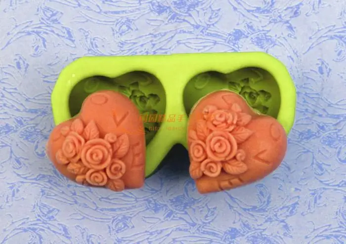 

Love Roses Silicone Soap mold DIY Handmade Craft 3d soap molds S203