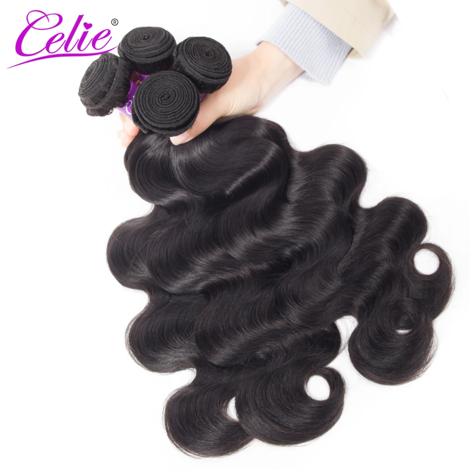 Brazilian Body Wave Bundles 4Pcs/Lot 100% Remy Human Hair Bundles 10-30 inch Brazilian Weave Deal Celie Hair
