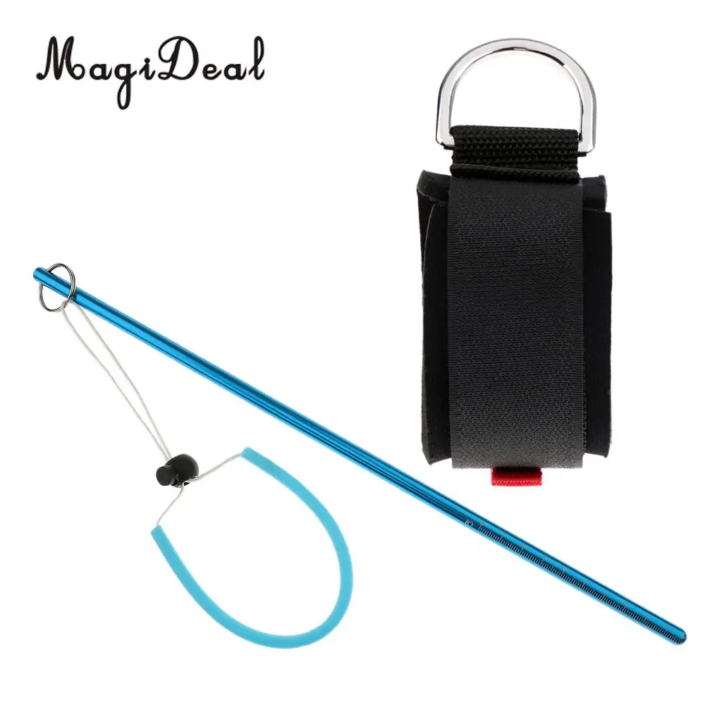 Premium Scuba Snorkeling Diving Camera Wrist Strap Band Hand Lanyard D Ring + Stick Pointer Rod Tank Banger Measurement & Strap