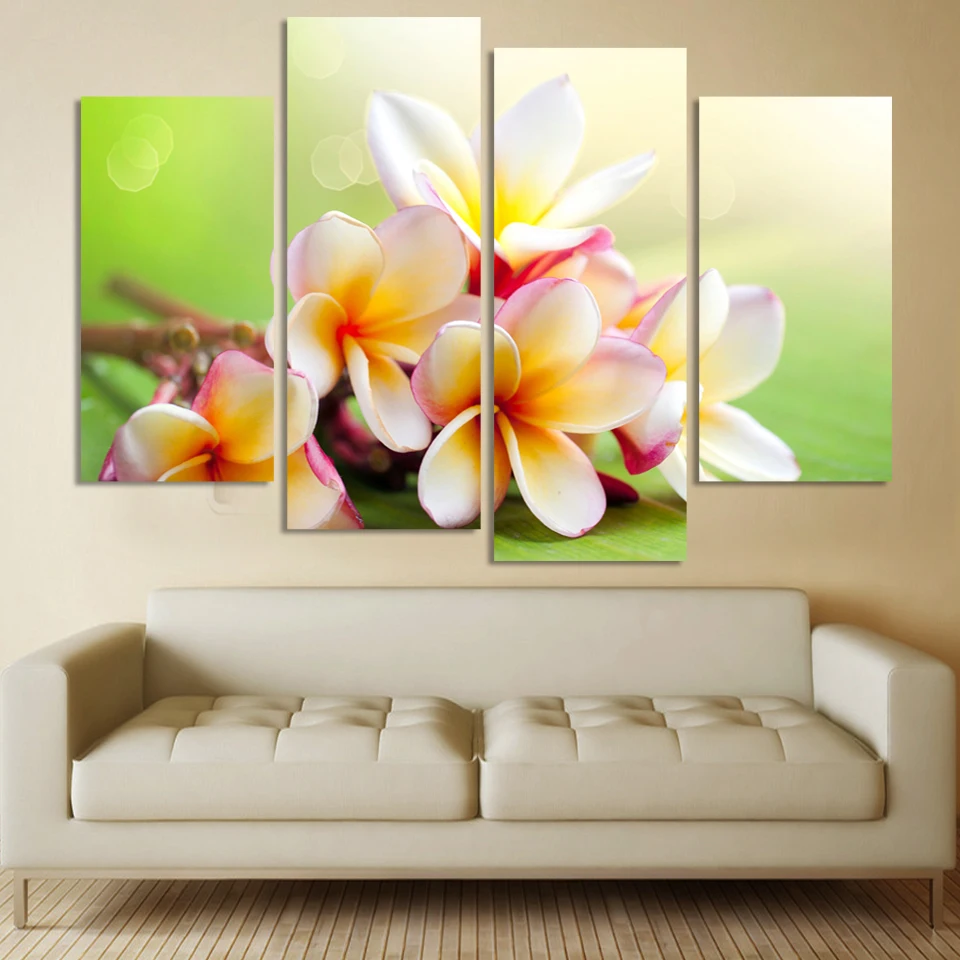 Modern Flower Paintings Canvas Art Prints 4 Piece Home Wall Decor Picture Sets For Living Room H159 Picture Set Modern Flower Paintingswall Decor Picture Aliexpress