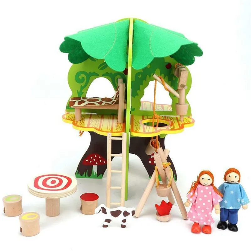 wooden doll treehouse