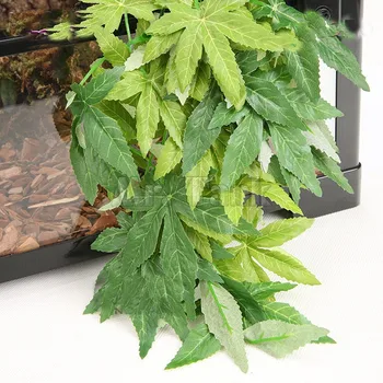 

Mr.Tank Artificial Reptile Leaves Vine Hanging Silk Terrarium Plants with Suction Cup For Lizards Snakes Turtle