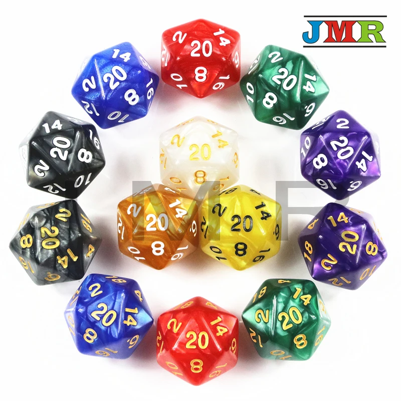 Топ 1 шт. TRPG перламутровый эффект D20 кости для подземелий и драконов 20 сторонних данных богатые цвета настольная игра