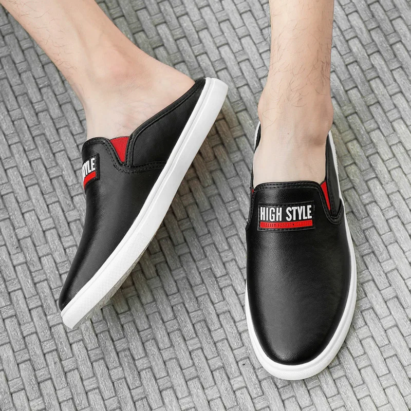 

Half slipper head fashion peas shoes lazy tide shoes a pedal British sandals male