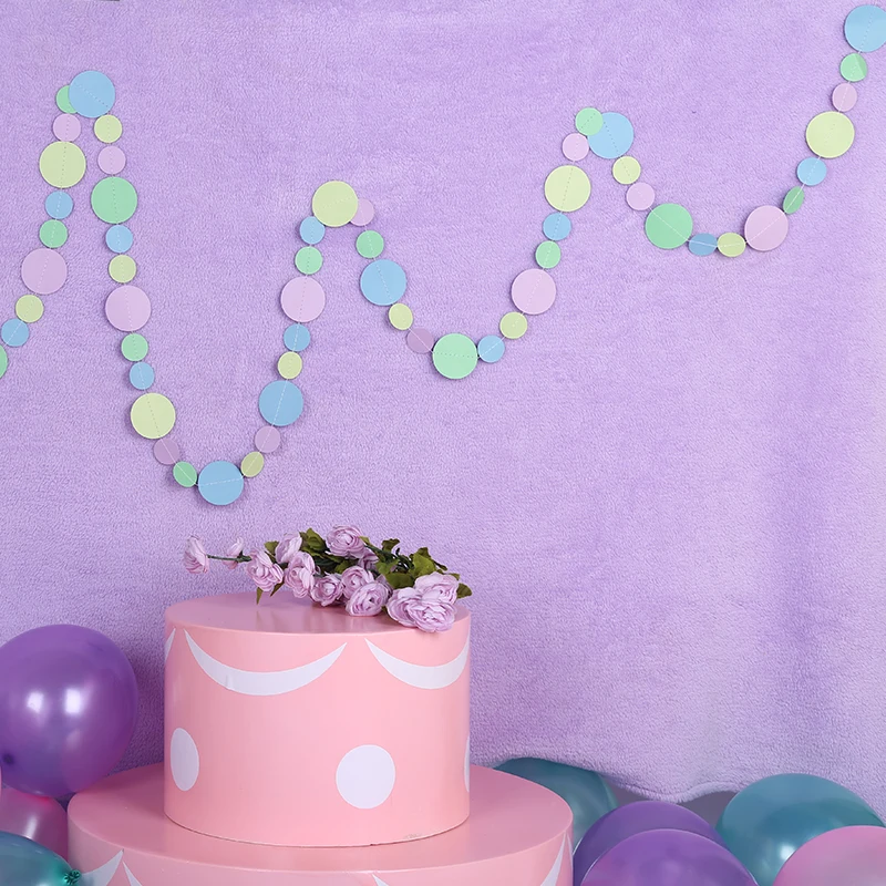 

Happy Birthday Party Decorations Mermaid Theme Wedding Party Banners Baby Shower Colorful Dots Hanging Bunting Backdrop BA036