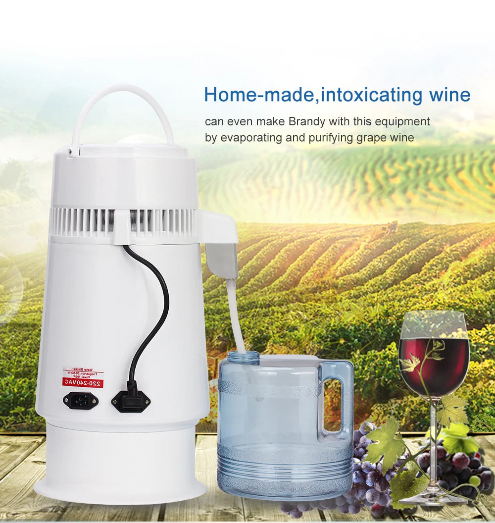 750W 4L Home Alcohol Distiller Pure Water Filter Machine 220V