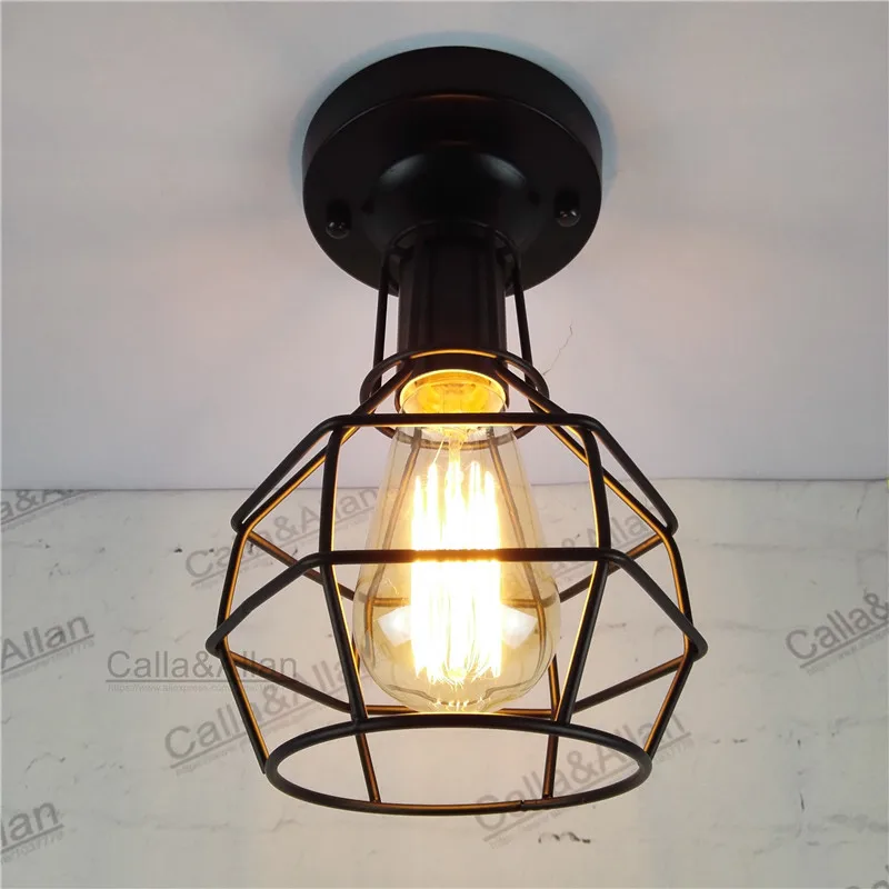 Us 20 24 8 Off Edison Eisen Retro Vintage Deckenleuchte Kafig Schatten E27 Lampe Kafig Bar Cafe Decor Kafig Lampenschirm Lampe In Edison Eisen Retro