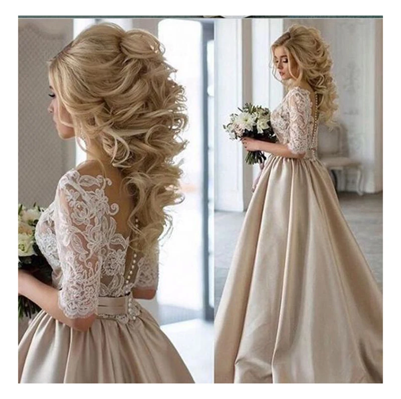 Sodigne Lace Appliques Wedding Dresses 2019 New Design Illusion