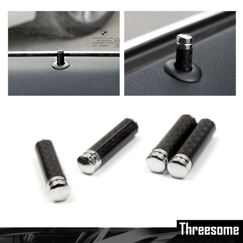 SRXTZM Car Styling Interior Carbon Fiber Door Lock Stick Pin Cap For