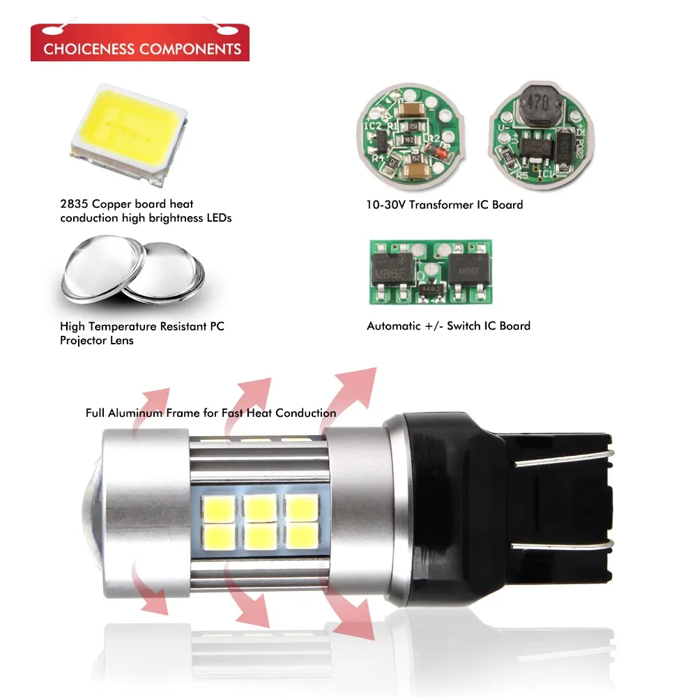 2 шт. 12 V 27SMD светодиодный светильник T20 W21W WY21W лампы W21/5 Вт указатель поворота 7440 7443