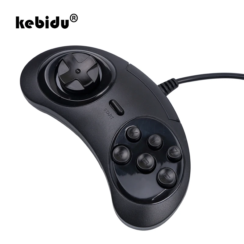 

kebidu 2019 new USB Gamepad Game Controller 6 Buttons for SEGA USB Gaming Joystick Holder for PC MAC Mega Drive Gamepads