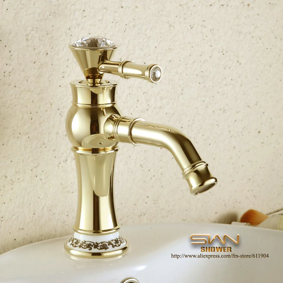 New Luxury 8" Gold Color Bathroom Faucet Vessel Basin Faucets Mixer Tap