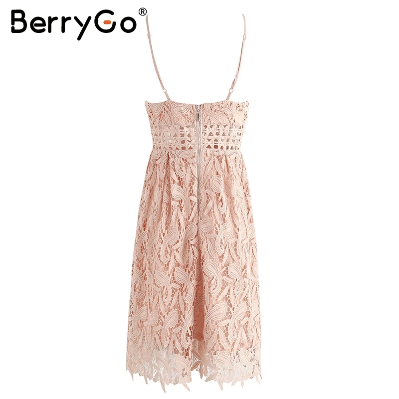 BerryGo, белое кружевное платье с глубоким v-образным вырезом и открытой спиной, сексуальное открытое вечернее платье, vestido de festa, летнее платье на подкладке, женский сарафан