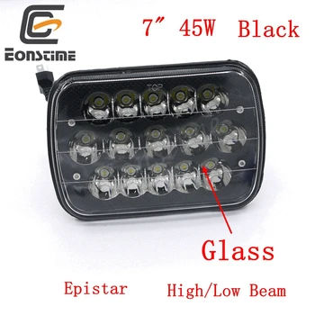 

Eonstime 7X6" 45W 15LED Car Light 12V/24V for 4WD 4x4 Offroad ATV Truck Tractor Driving Headlamp Headlights Lampshade Glass