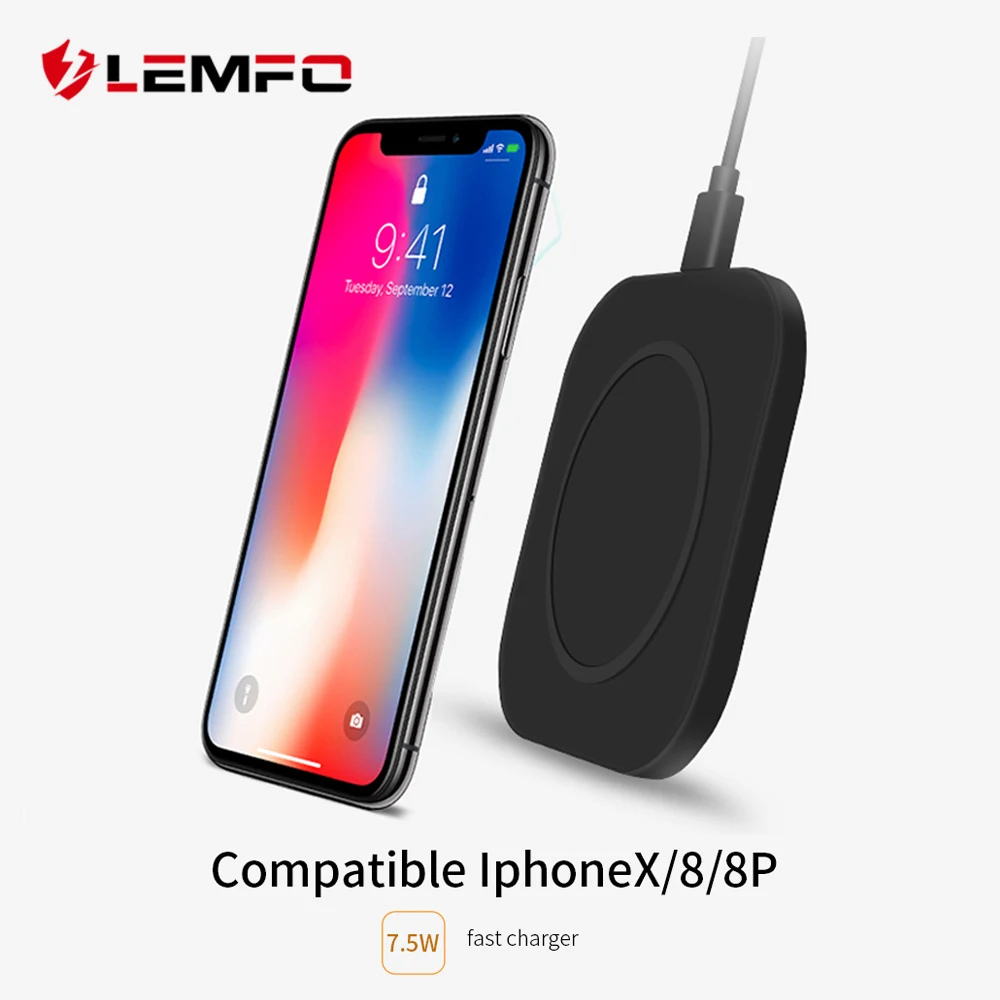 

LEMFO NT2 10W QI Wireless Charger for iPhone X/XS Max XR 8 8 Plus Fast Easy Carry Charger Pad for Samsung S8 S9/S9+ Note 9 8