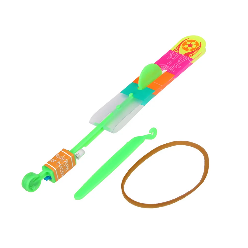 

100Pcs Slingshot LED Light Up Flying Rocket Helicopter Children's Glowing Toys Flash Helicopter Glow in The Dark Flying Toys