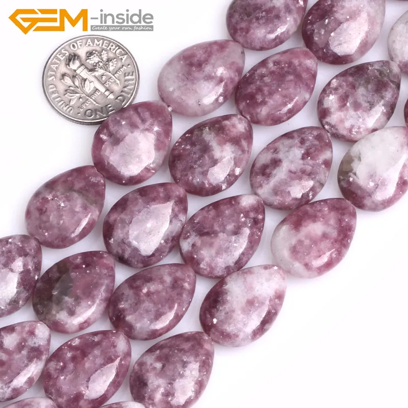 Purple DIY Semi-precious Stone Pendant Jewelry Lepidolite Loose Gemstone Full Strand Natural Lepidolite Rectangle Shape Beads