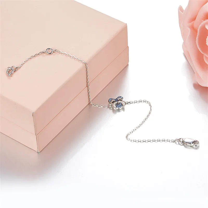 Rosso Alberi Reale Dell'argento Sterlina 925 Bracciale In Argento A Catena Per Le Donne di Compleanno Regalo di Modo Sveglio Cane Zodiaco Braccialetto Dei Monili