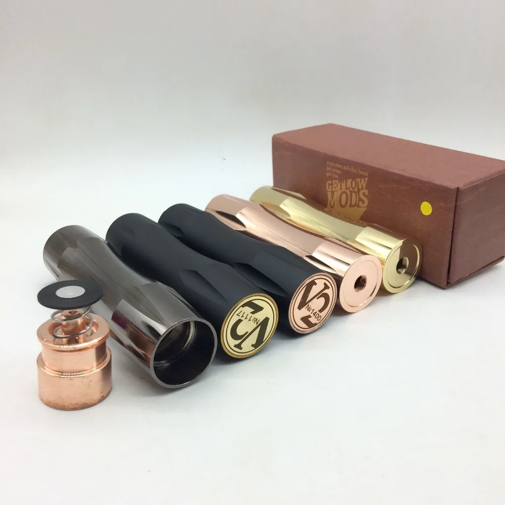 HOT Mechanical Vape Mod GLM V2 Mech Mod high quality 18650 Battery cooper, brass Materials Gift Box E Cigarette Smoke vape Kit