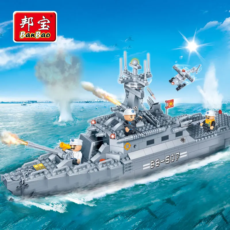 BanBao военный фрегат военные самолеты строительные блоки обучающая игрушка модель 8415 Детские Кирпичи совместимы с брендами