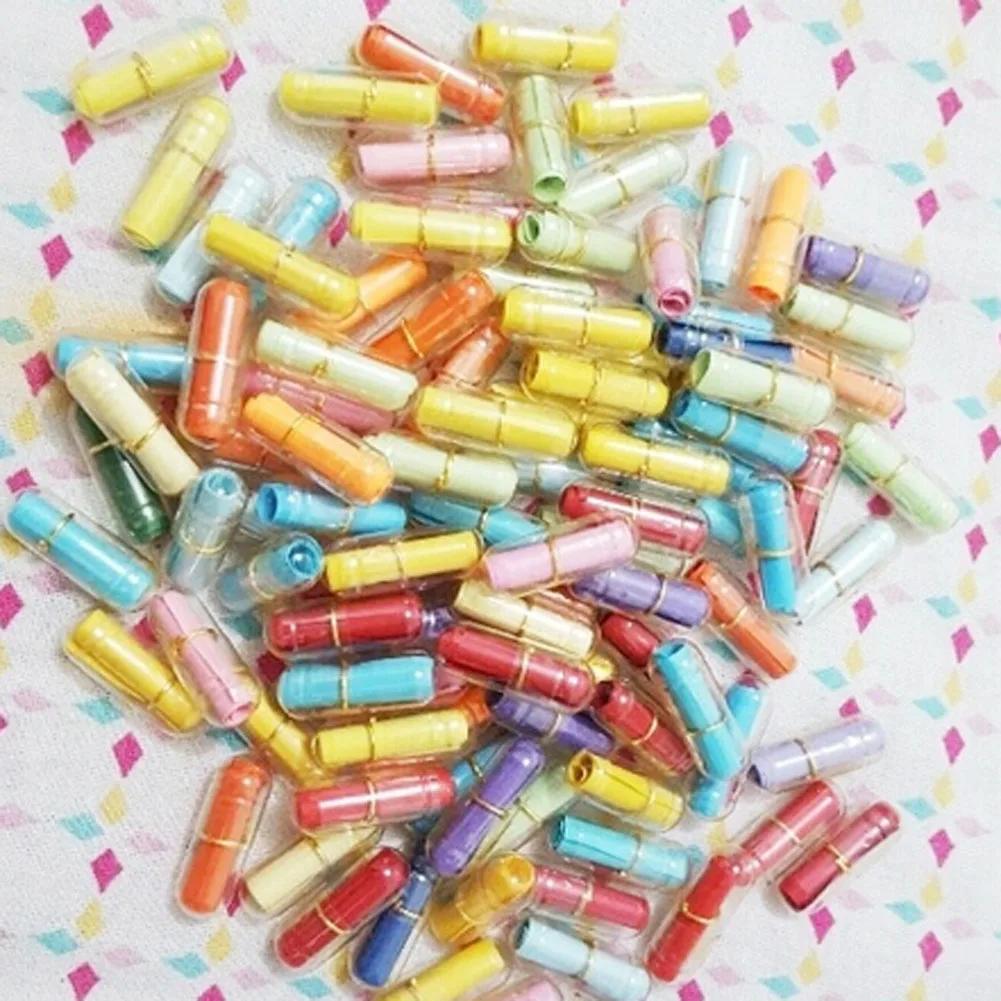 

New Hot 100pcs/pack Message in a Bottle Capsule Letter Cute Love Friendship Clear Pill for Gifts Party Games love letter