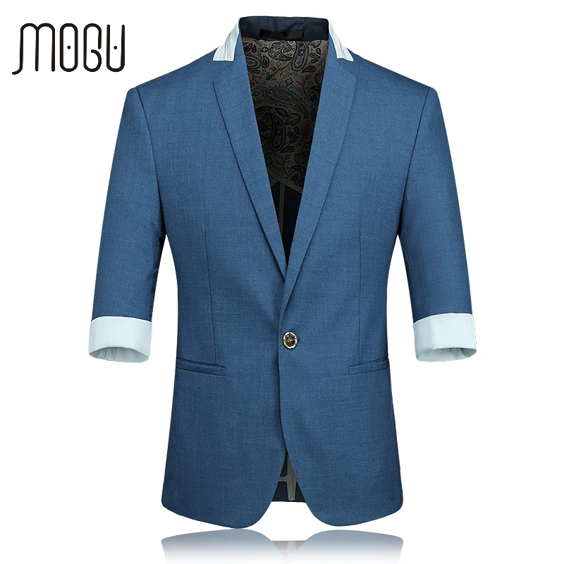 MOGU Blazer Men Three Quarter Sleeve Men's Jacket 2017 Spring New