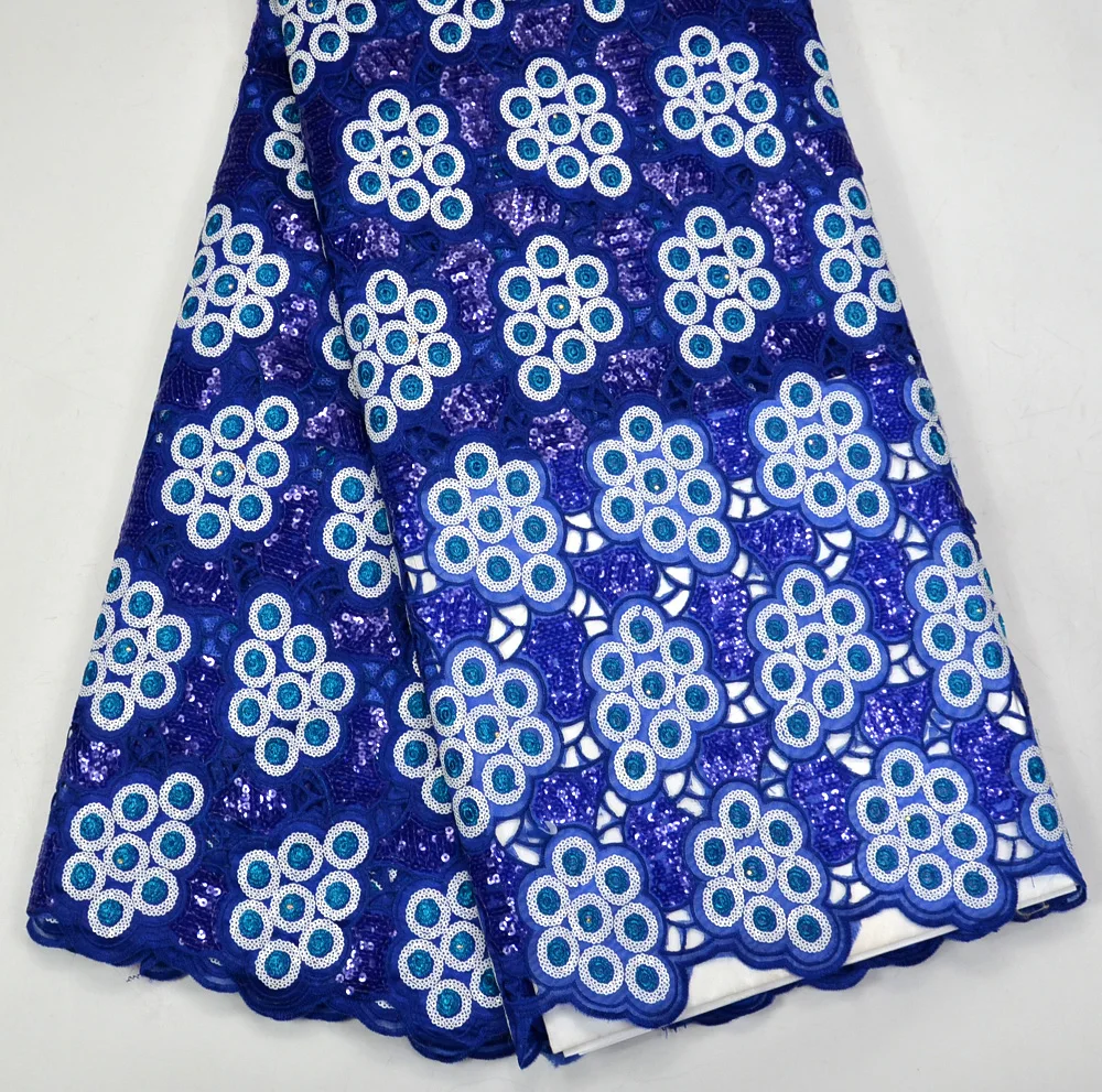 

Latest 100% high quality Excellent Royal blue Handcut double Organze wedding lace for Luxury Nigeria Wedding