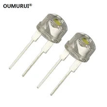 F8 высокий яркий 8 мм светодиодный Диод с короткой ногой, излучающий белый светильник 7000-8000 К 0,75 Вт 3,1-3,3 В 150-180ма 100 шт