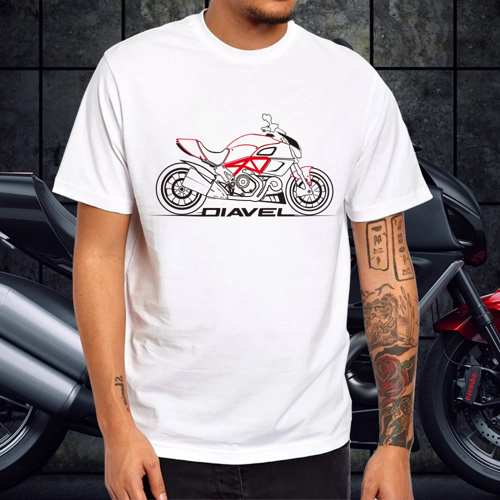 KODASKIN мотоциклетная стильная хлопковая Повседневная футболка с коротким рукавом и круглым вырезом для DUCATI DIAVEL 1200 899 959 1199 1299 panigale