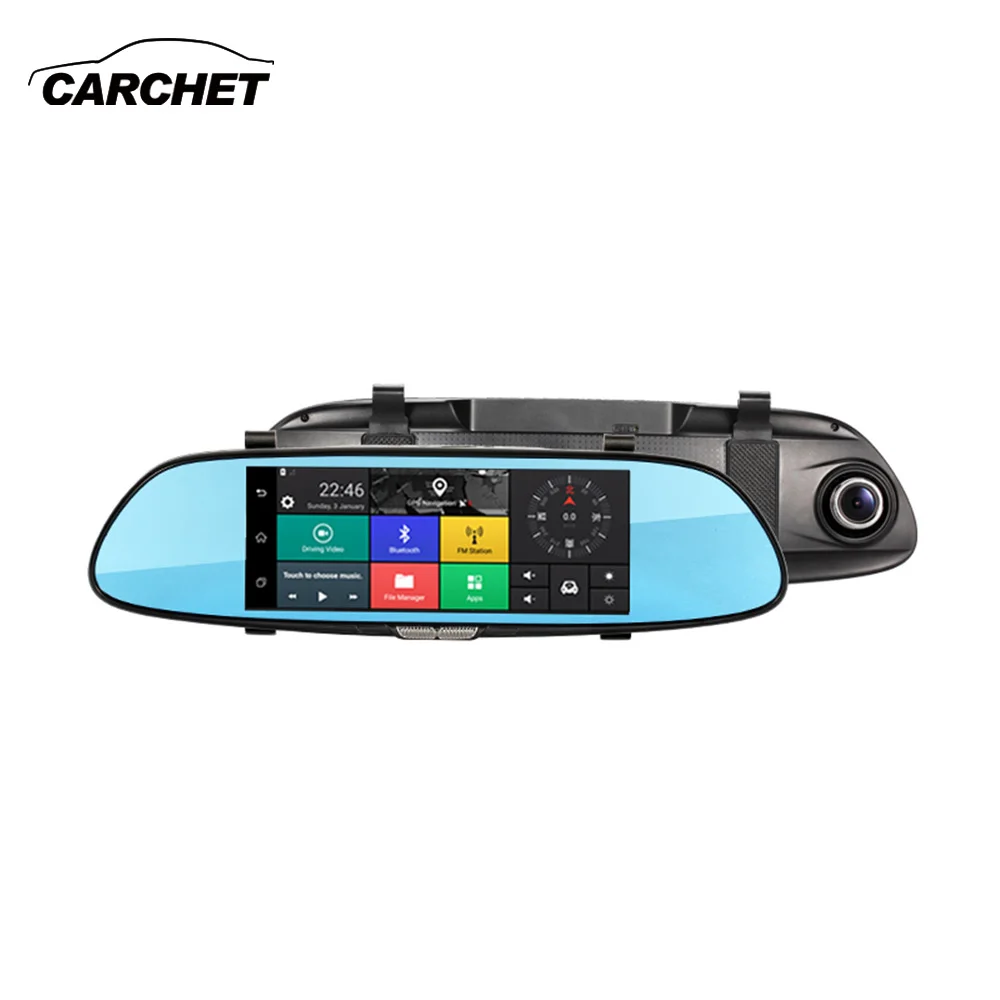 

CARCHET Bluetooth WIFI Rearview Mirror Car Camera 7" Android 5.0 GPS DVR Car Video Recorder Bluetooth WIFI Dual Lens