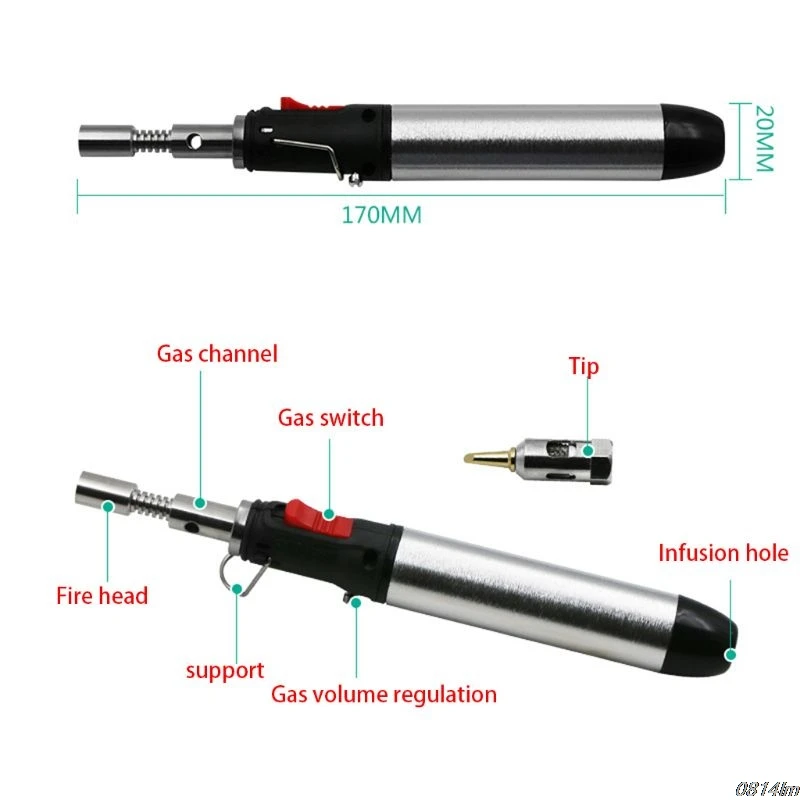 HT-1937 Газовый паяльник с пламенем и Бутаном, 12 мл, заполняющая емкость, ручка, фонарь, инструмент для сварки, пайки