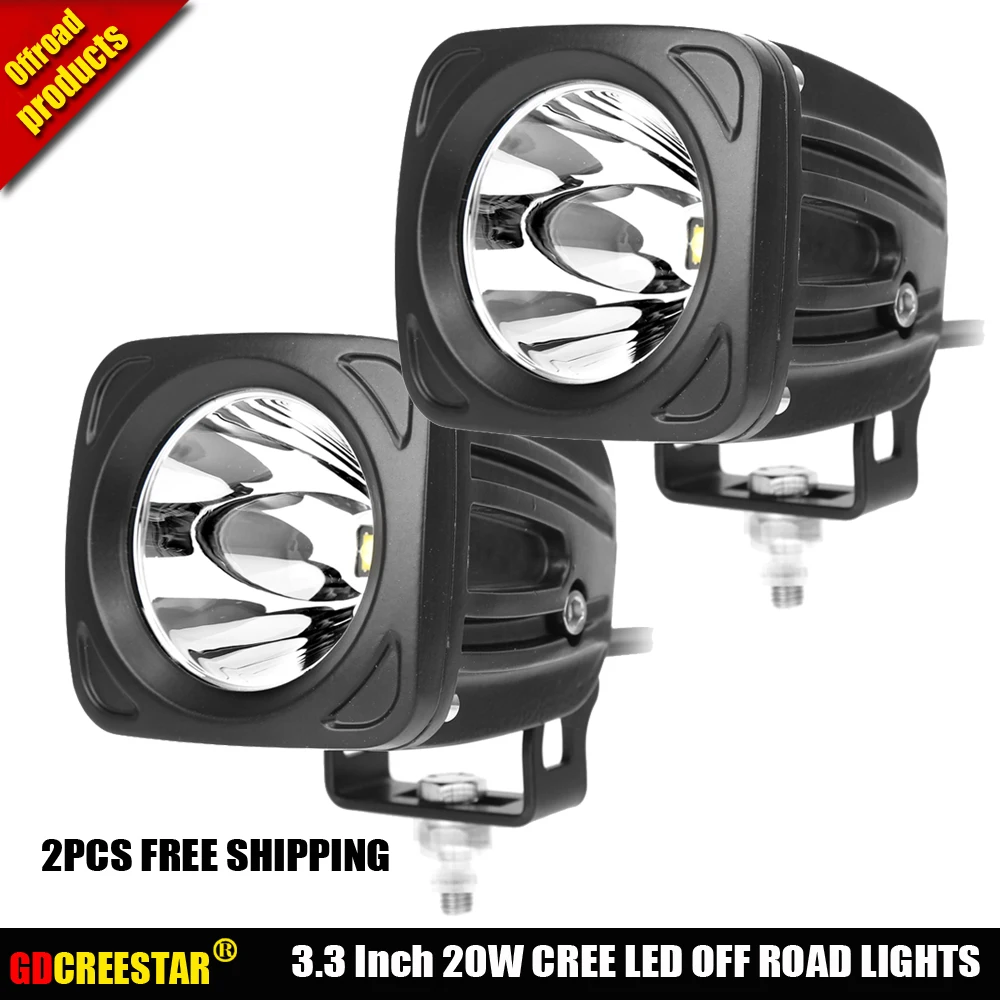 12V 24V Led Spotlights 20W Square COB Led work driving lights Used for