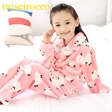 

Autumn/Winter Children Fleece Pajamas Warm Flannel Sleepwear Girls Loungewear Coral Fleece Kids pijamas Homewear Winter Pyjama